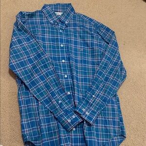 Classic Blue Checkered Men's Button-Down Shirt